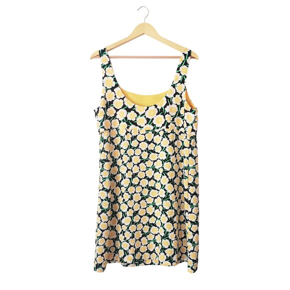 Diane Von Furstenberg x Target 90's Shift Yellow Poppy Mini Dress Size 14 - Picture 4 of 8